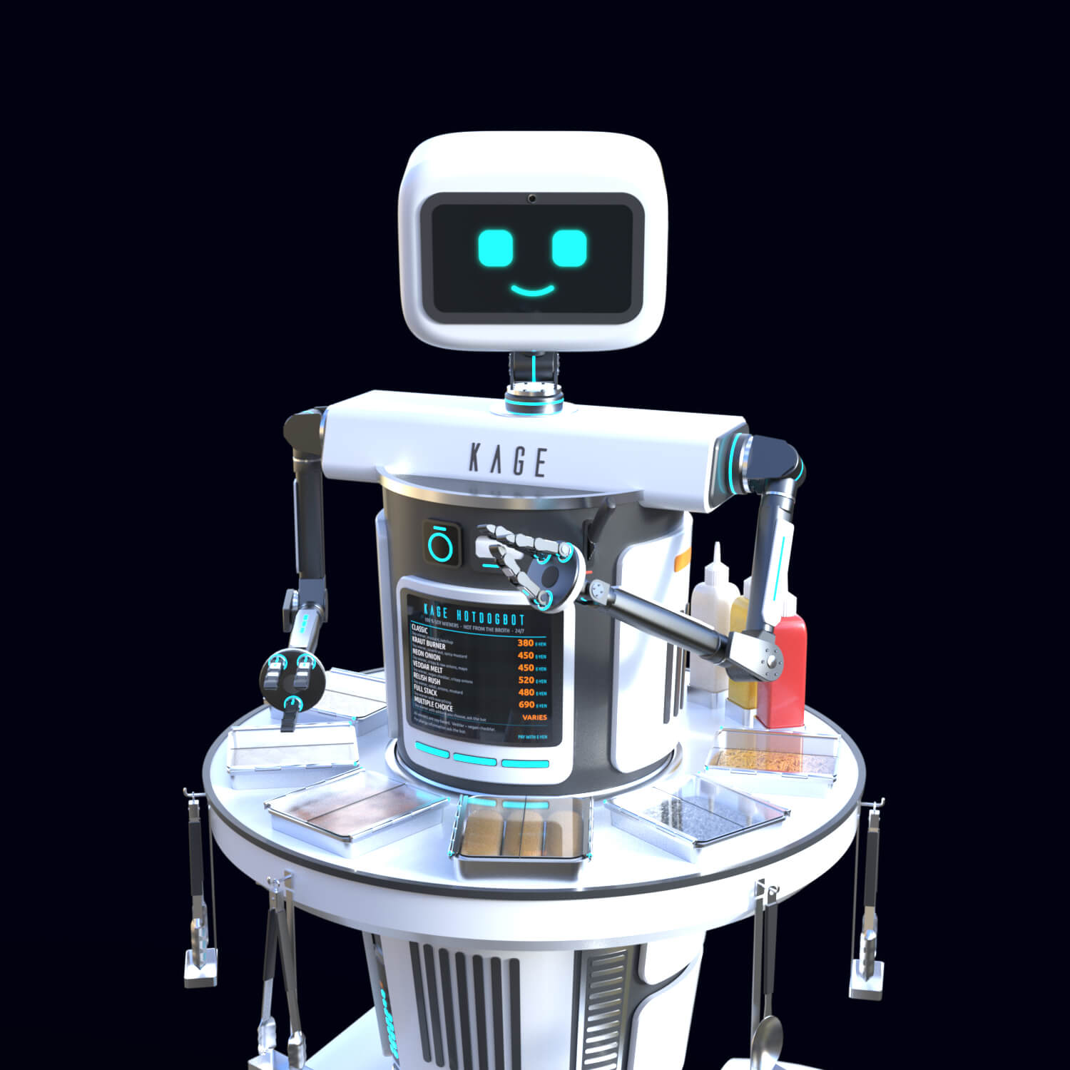 Kage HotDogBot &ndash Cyberpunk Hot Dog Vending Robot Daz Content