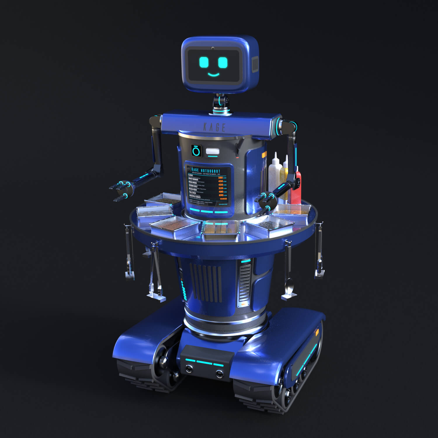 Kage HotDogBot &ndash Cyberpunk Hot Dog Vending Robot Daz Content