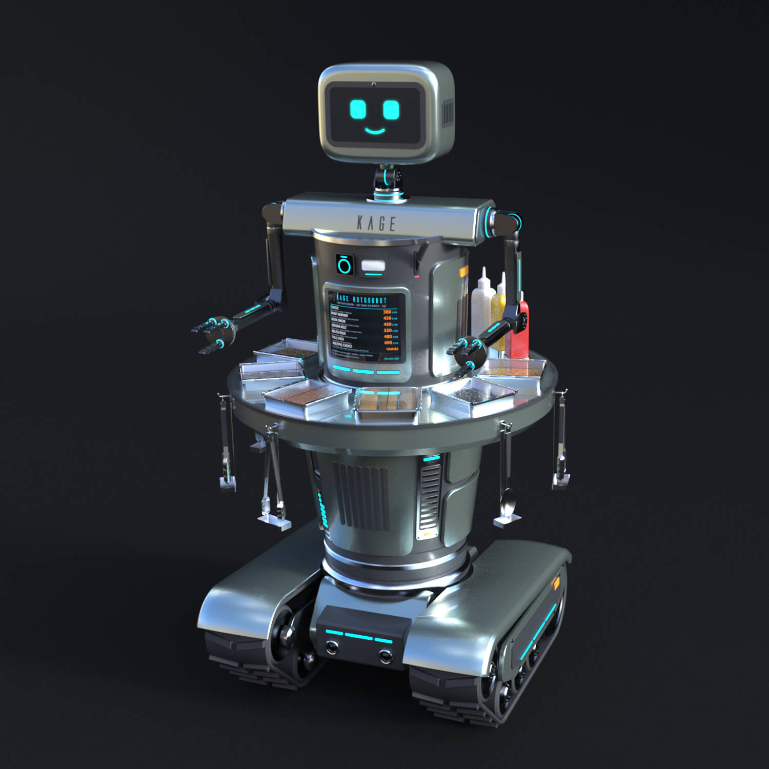Kage HotDogBot &ndash Cyberpunk Hot Dog Vending Robot Daz Content