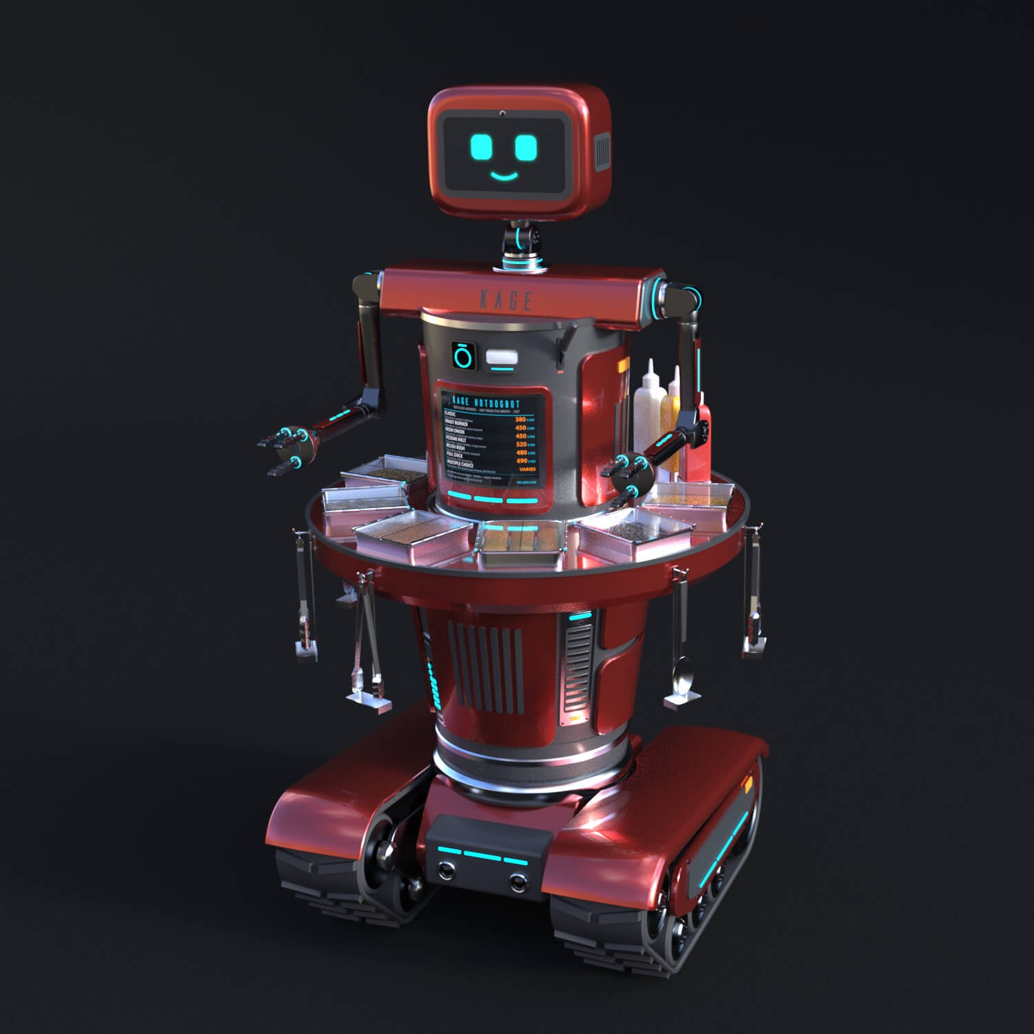 Kage HotDogBot &ndash Cyberpunk Hot Dog Vending Robot Daz Content