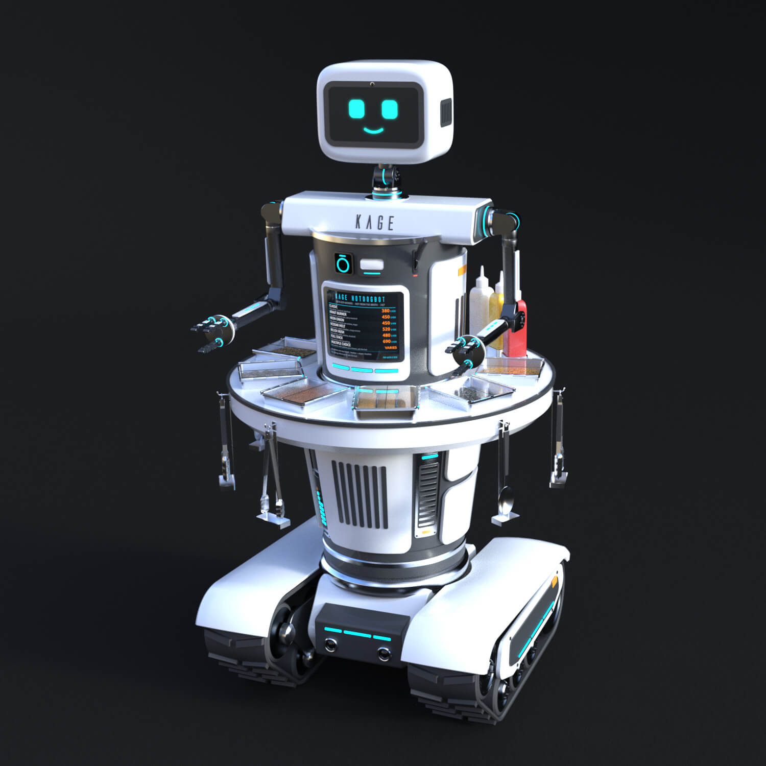 Kage HotDogBot &ndash Cyberpunk Hot Dog Vending Robot Daz Content