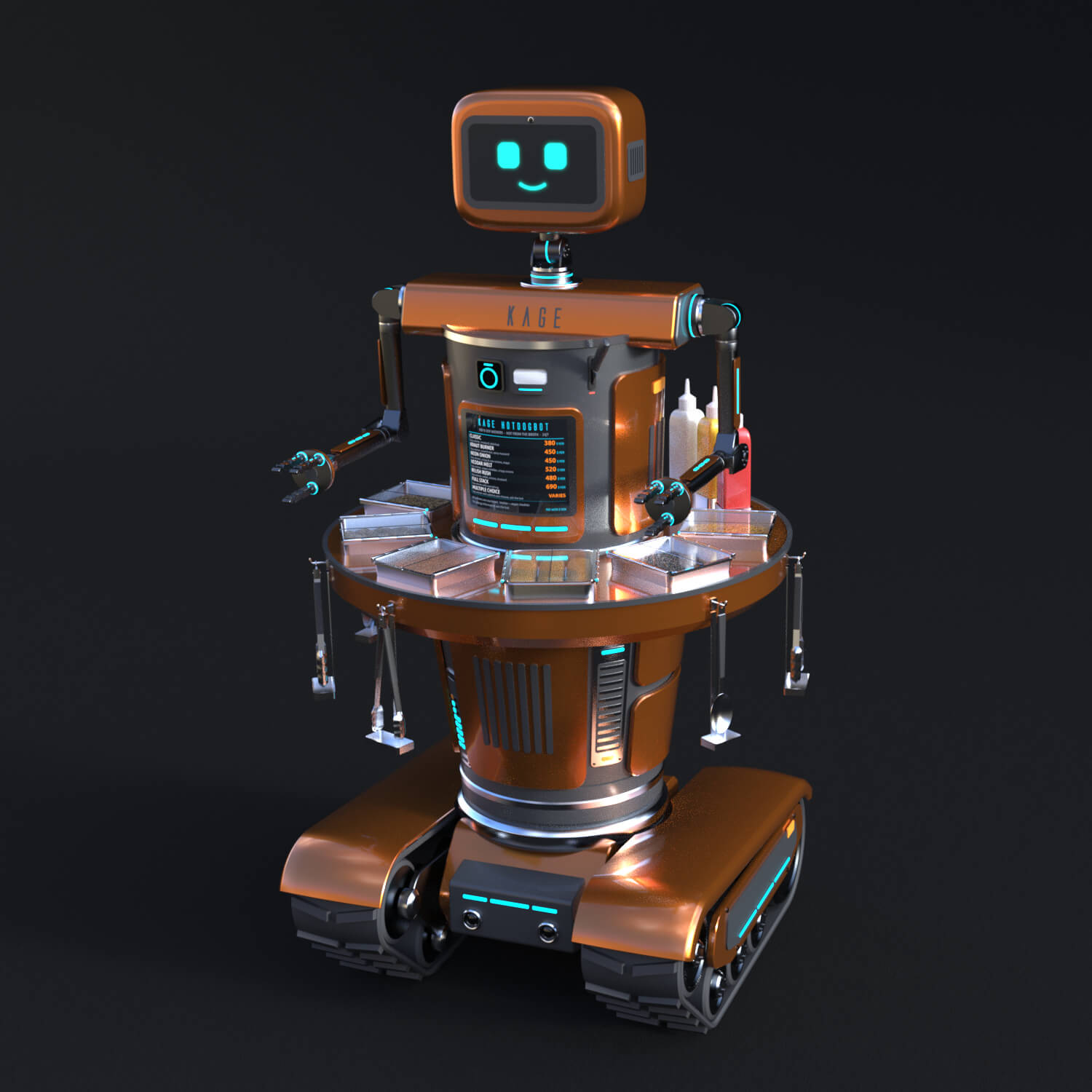 Kage HotDogBot &ndash Cyberpunk Hot Dog Vending Robot Daz Content