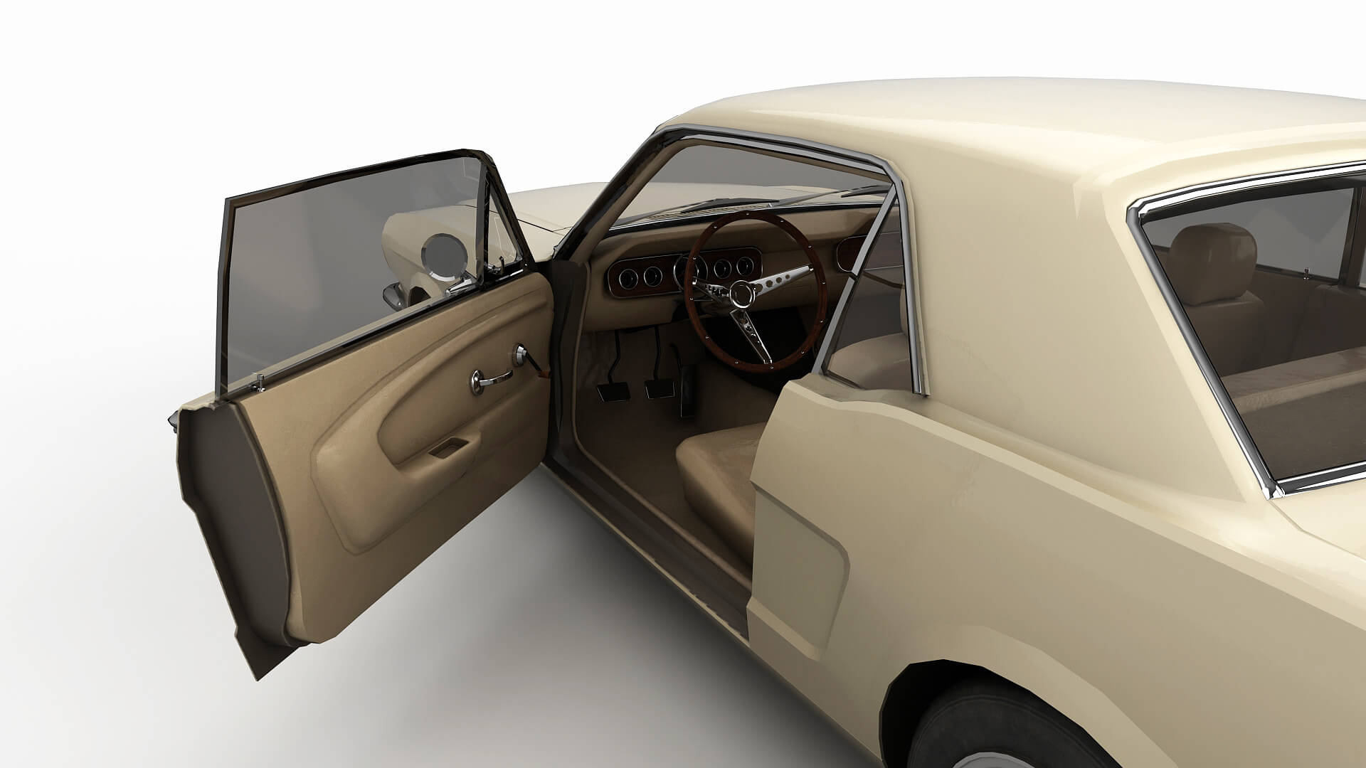 Ford Mustang 1965 - Low Poly - Game 3D Model - Unity 3D Model
