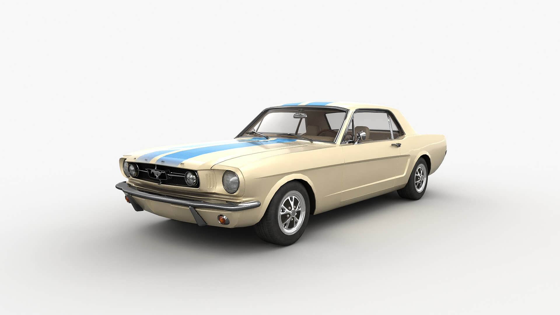 Ford Mustang 1965 - Low Poly - Game 3D Model - Unity 3D Model