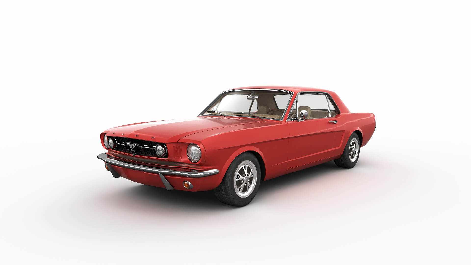 Ford Mustang 1965 - Low Poly - Game 3D Model - Unity 3D Model