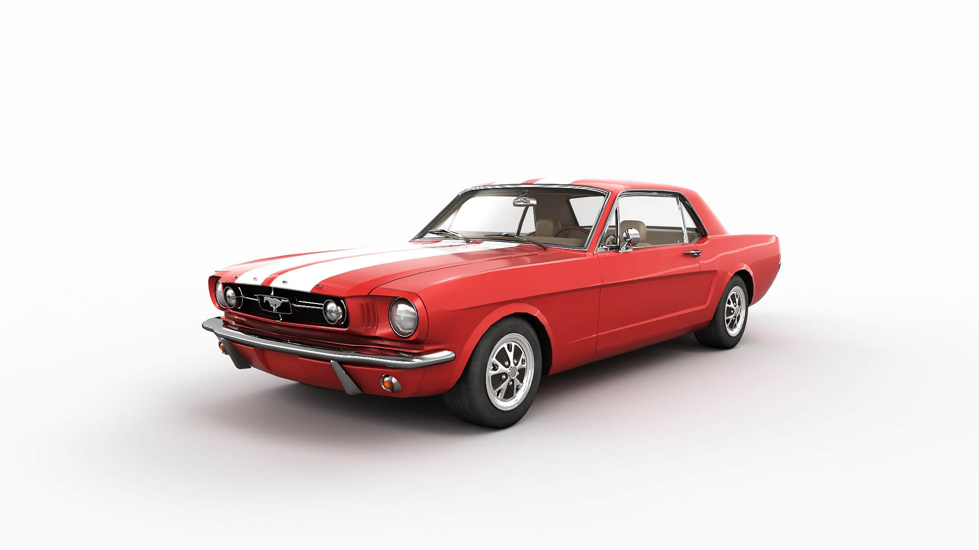 Ford Mustang 1965 - Low Poly - Game 3D Model - Unity 3D Model