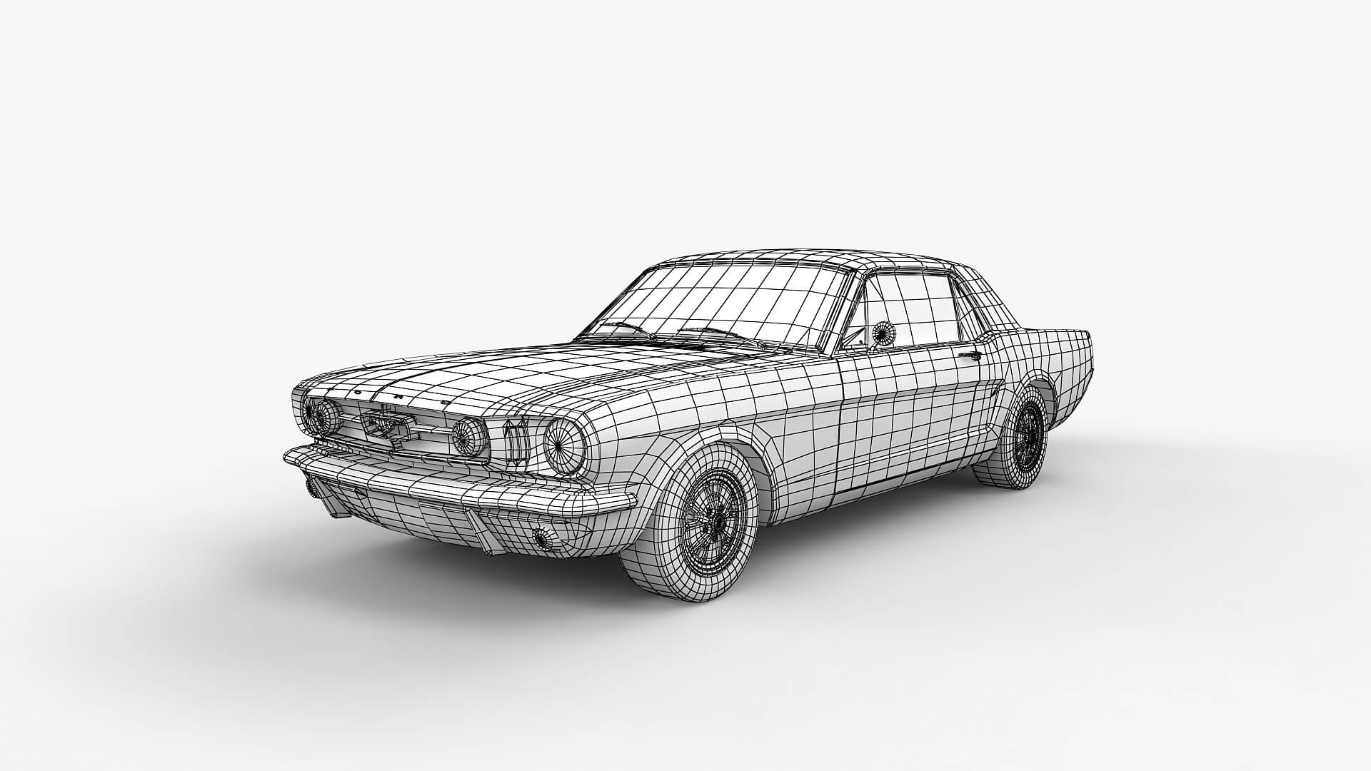 Ford Mustang 1965 - Low Poly - Game 3D Model - Unity 3D Model