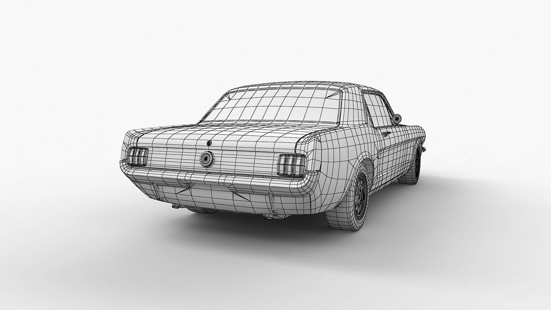 Ford Mustang 1965 - Low Poly - Game 3D Model - Unity 3D Model