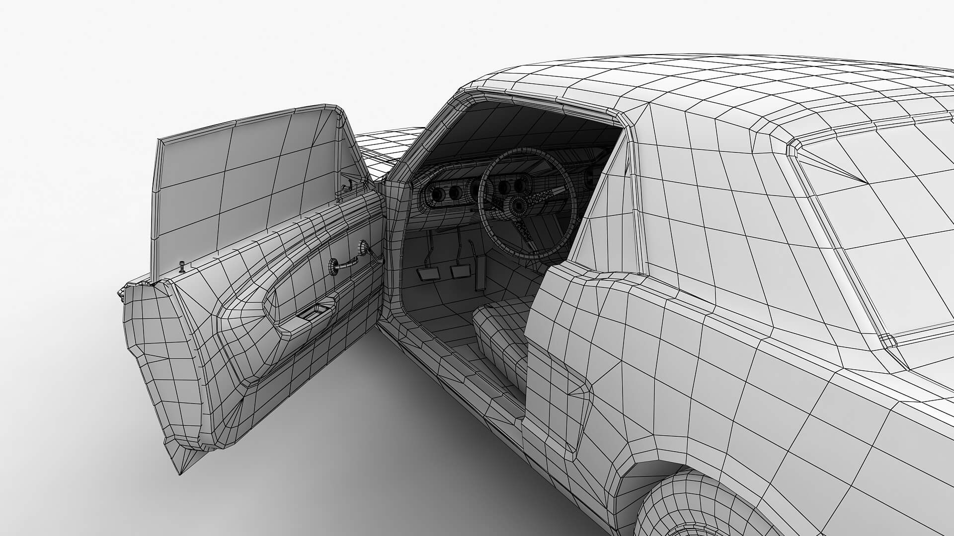 Ford Mustang 1965 - Low Poly - Game 3D Model - Unity 3D Model