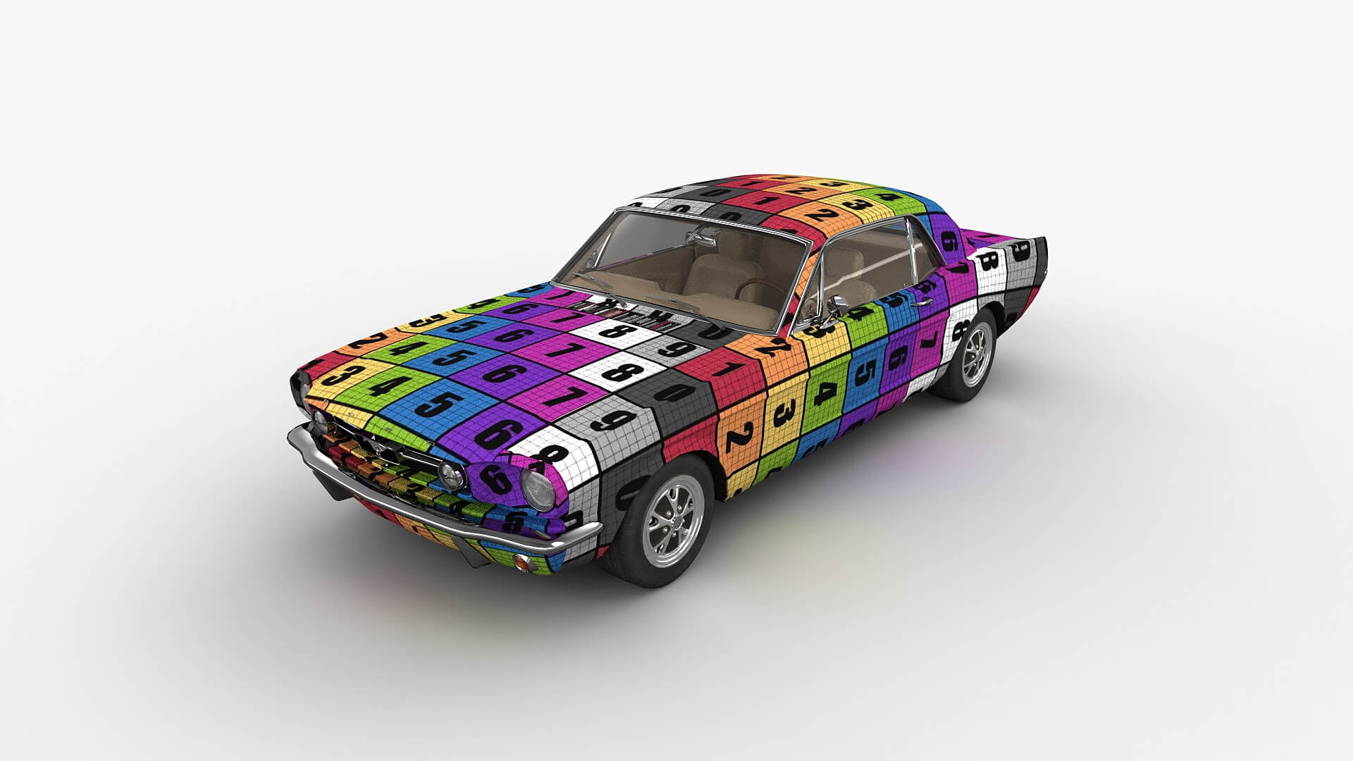 Ford Mustang 1965 - Low Poly - Game 3D Model - Unity 3D Model