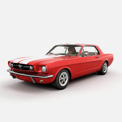 Ford Mustang 1965 - Low Poly - Game 3D Model - Unity