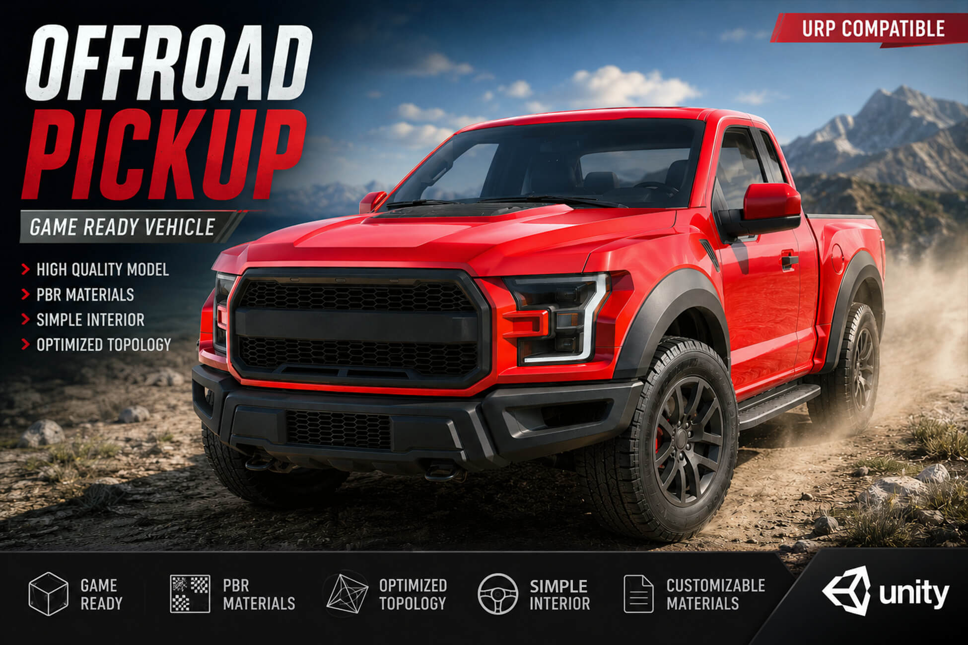OffRoad Pickup Truck 4x4 3D Model
