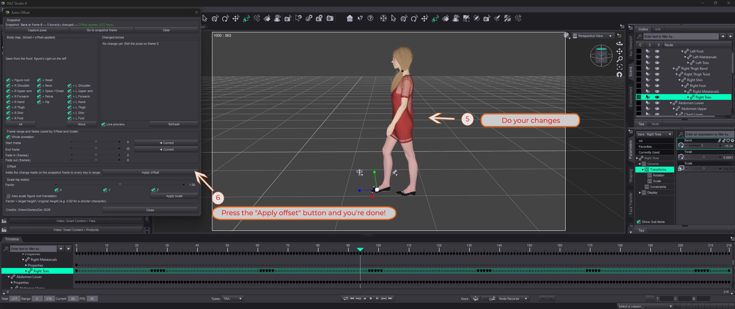 Xneon AnimOffset for Genesis 9 Daz Content