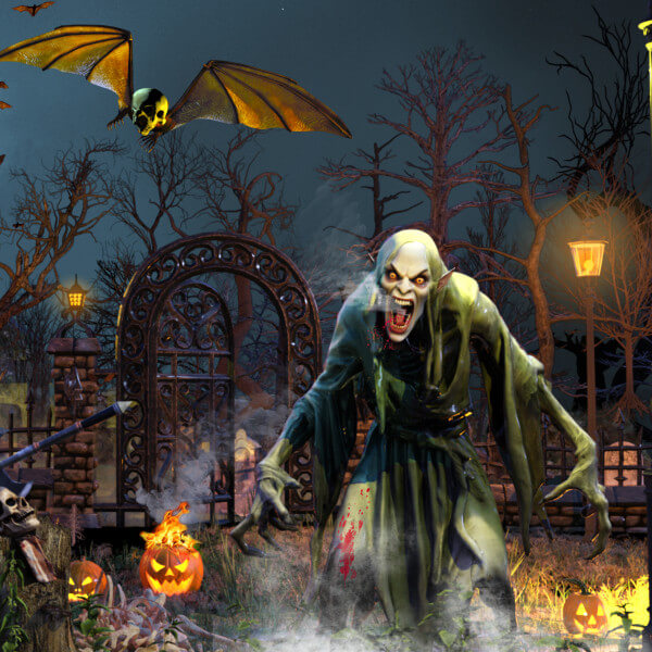 Halloween Cemetery Scene