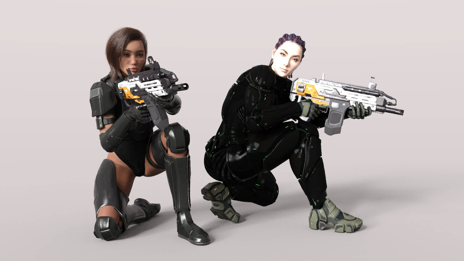 Futuristic Weapon Poses for Genesis 9 &ndash Vol. 1 Daz Content