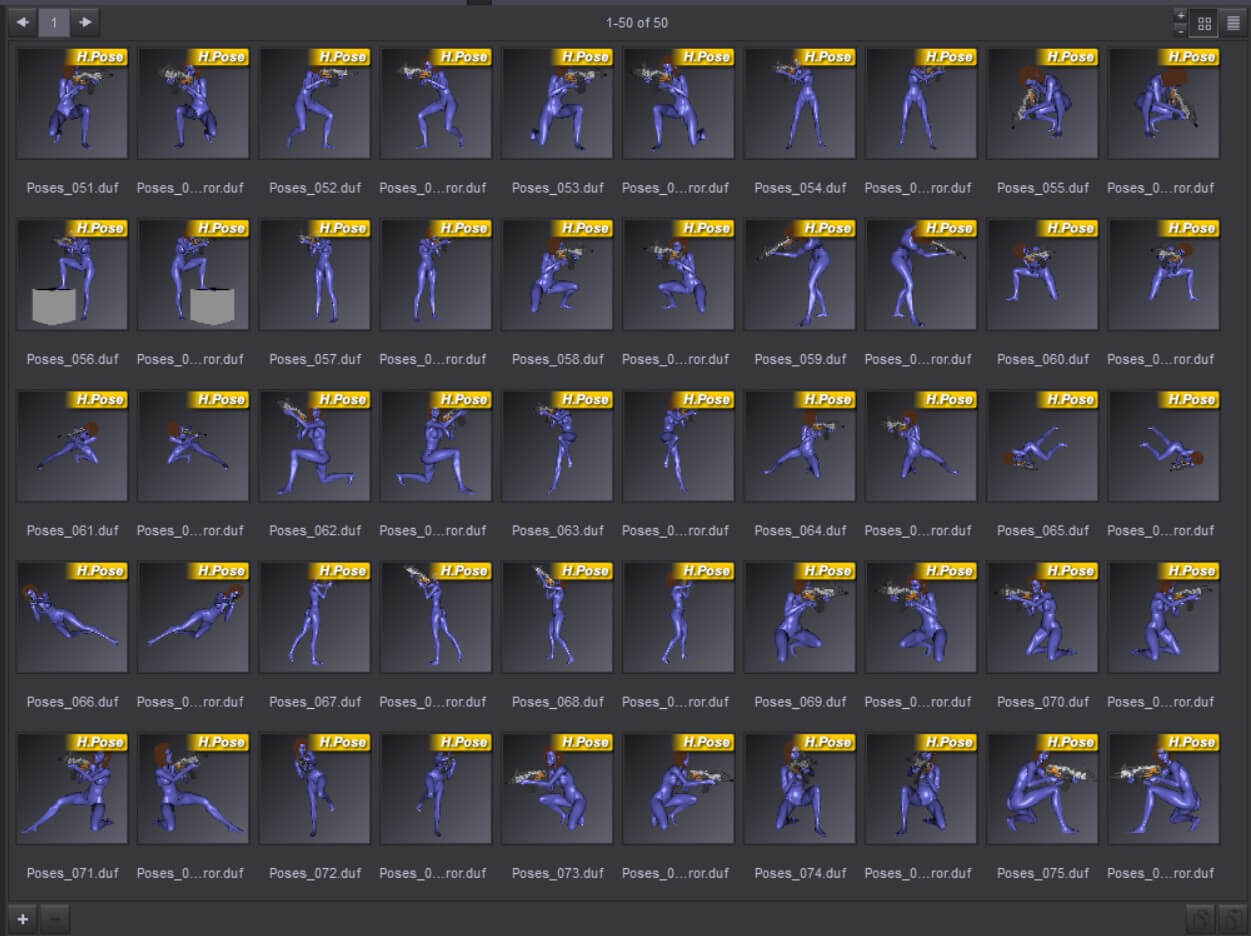 Futuristic Weapon Poses for Genesis 9 &ndash Vol. 1 Daz Content