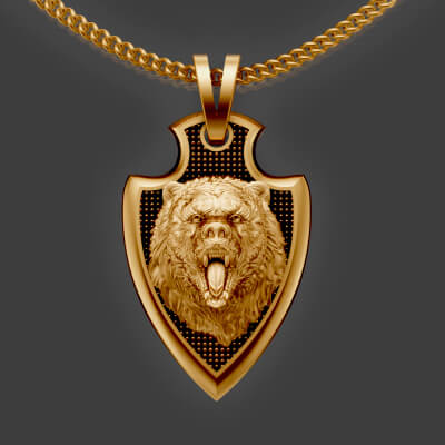 bear shiled pendant