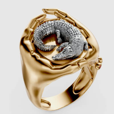 Crocodile Ring Luxury