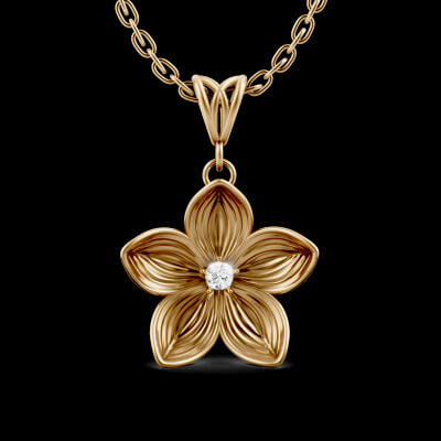 Flower Gem Jewel Lux Pendant