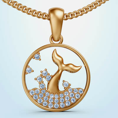 Dolphin Whale Tail Pendant