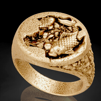 Fish Rock Stone New Bran Trend Lux Printable Jewel Ring