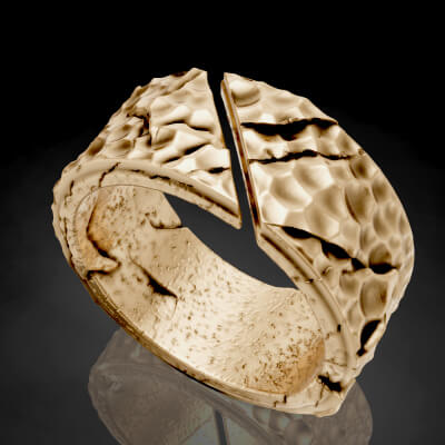 Hammer Rock Stone Unique Ring
