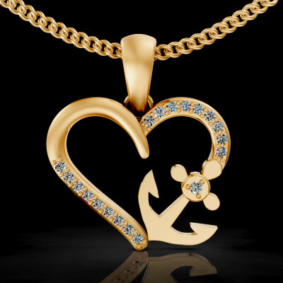 Heart Anchor Pendant