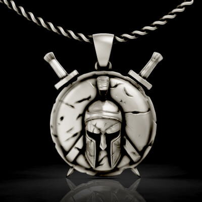 Spartacus Shield Sword Pendant