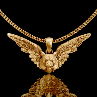 Wing Wolf Pendant