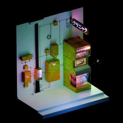 Modular Cyberpunk Infrastructure & Pipes Pack v1.0