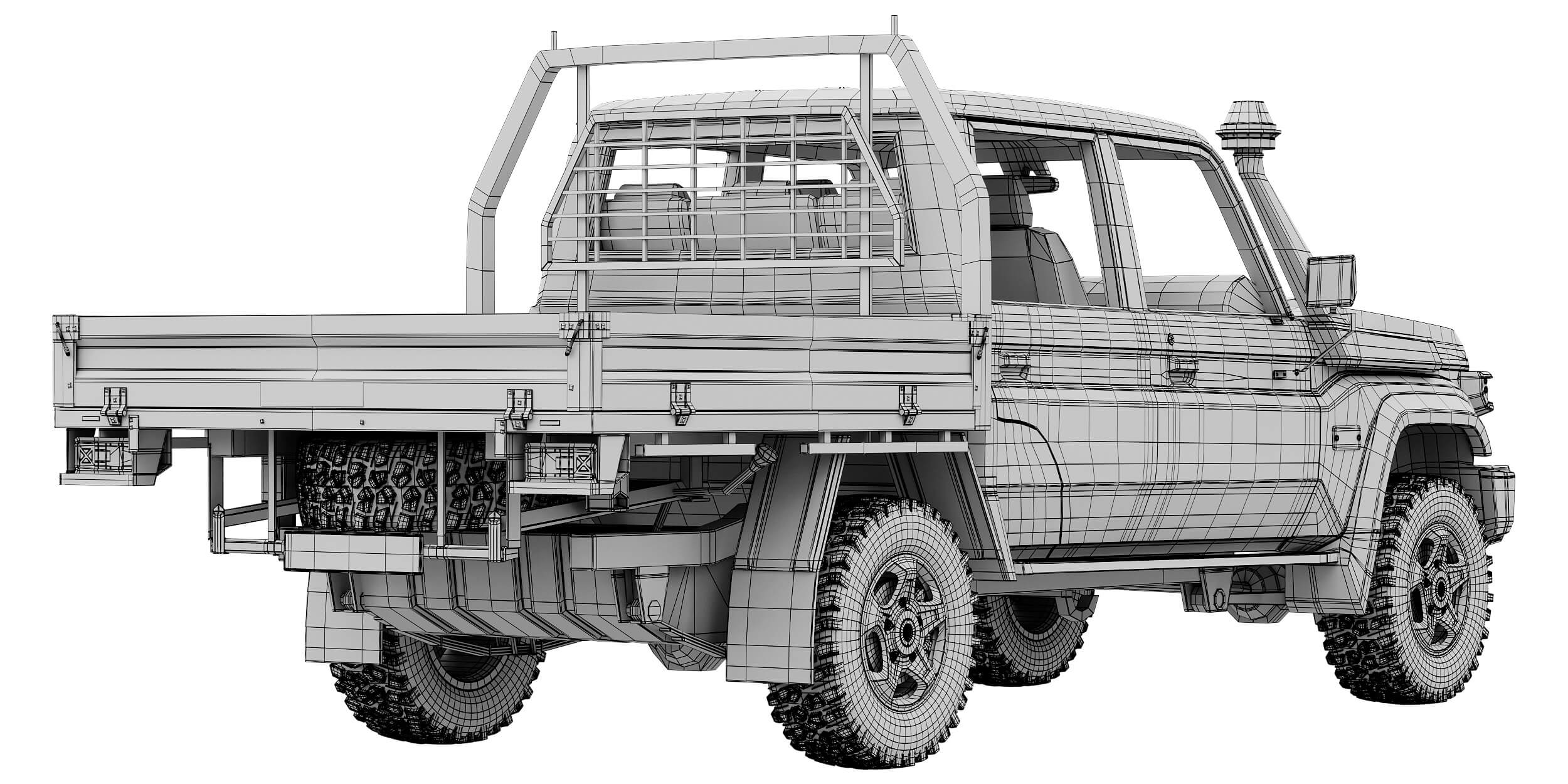 Toyota Land Cruiser 70 Double Cab Chassis 2024 3D Model