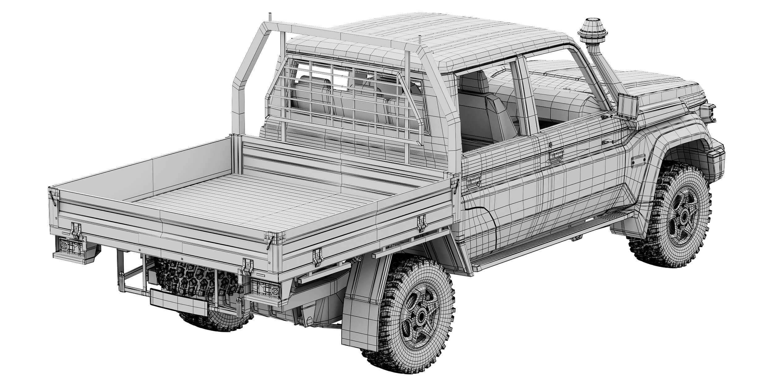 Toyota Land Cruiser 70 Double Cab Chassis 2024 3D Model