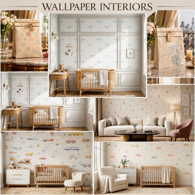 7 Kids Wallpaper Textures – 4K Seamless PBR Collection